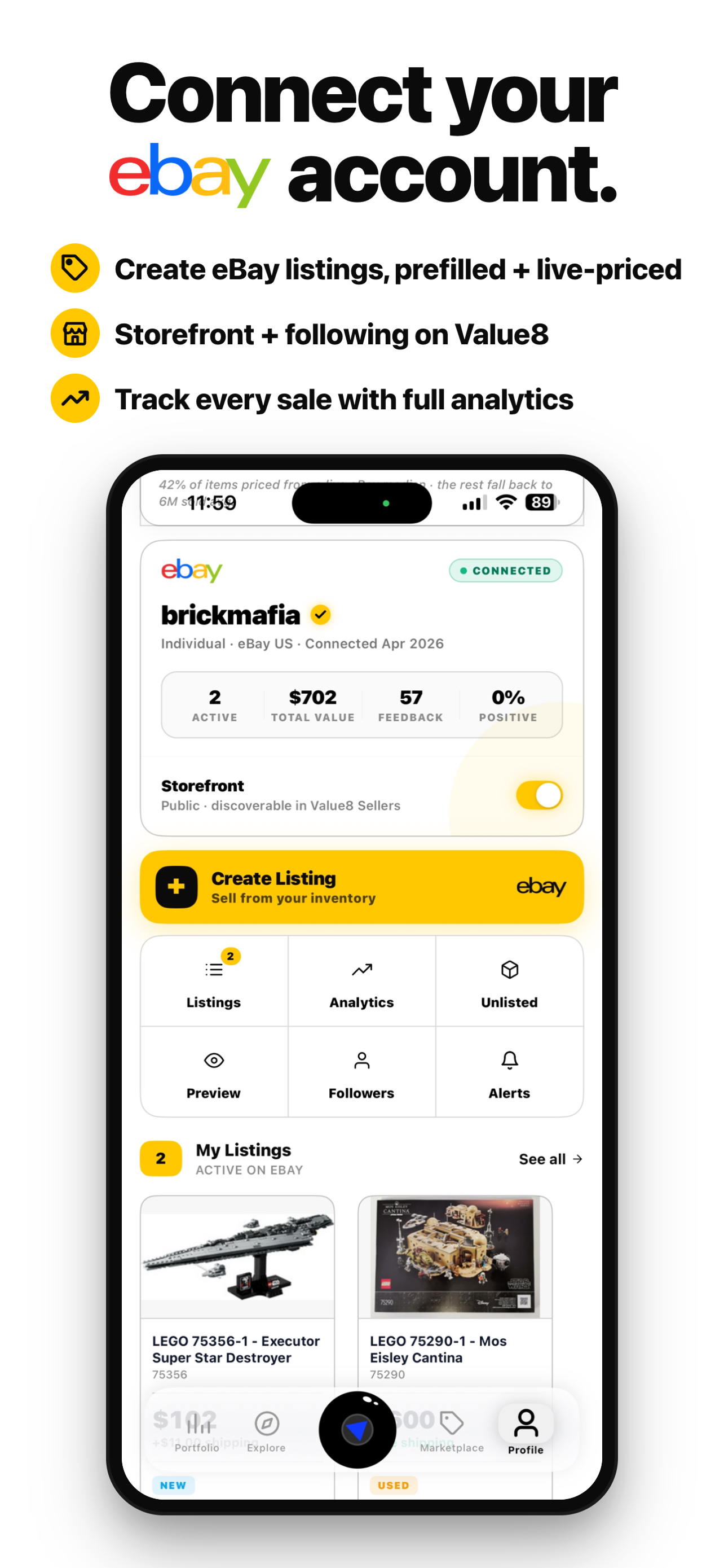 Value8 — connect your eBay account